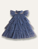 Star Sequin Fluffy Tulle Princess Party Dress