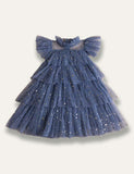 Star Sequin Fluffy Tulle Princess Party Dress - Bebehanna