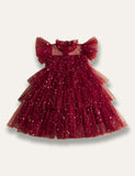 Star Sequin Fluffy Tulle Princess Party Dress - Bebehanna