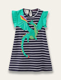 Rainbow Dragon Appliqué Dress - Bebehanna