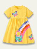 Butterfly Rainbow Appliqué Dress - Bebehanna