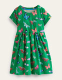 Butterfly Short-sleeved Fun Jersey Dress - Bebehanna