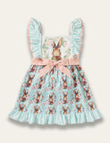 Bunny Print Ruffle Dress