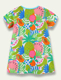 Cartoon Fruit Printed Pocket Dress - Bebehanna