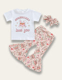 Easter Bunny Print Flare Pants Set