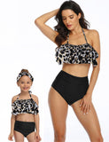 High Waist Ruffled Family Matching Swim Suit - Bebehanna