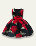 Printed Bow Party Dress