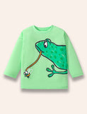 Cartoon Frog Printed Long Sleeve T-Shirt