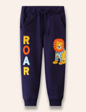 Roar Lion Appliqué Pants