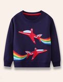 Rainbow Jet Appliqué Sweatshirt