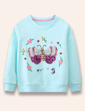 Shining Sequin Butterfly Sweatshirt