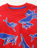 Big Blue Whale Printed Sweatshirt