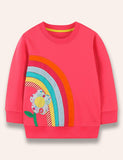 Rainbow Flower Embroidered Sweatshirt