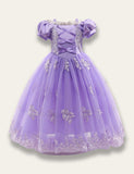 Rapunzel Tulle Embroidered Princess Party Dress
