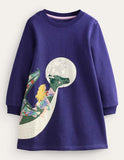 Cosy Appliqué Sweatshirt Dress