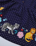 Wild Animal Appliqué Chest Button Dress