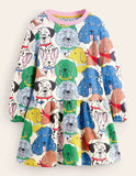 Doggy Printed Sweatshirt Dress