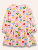 Colorful Tulip Printed Dress