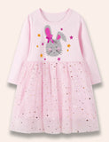 Cute Rabbit Appliqué Tulle Dress