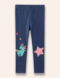 Star Unicorn Appliqué Leggings