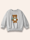 Fluffy Cute Bear Sweatshirt Set