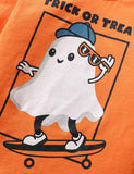 Skateboard Ghost Printed Long Sleeve T-Shirt