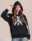 Halloween Skeleton Printed Hooded Family Matching Sweatshirt