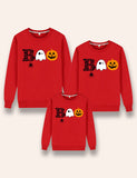 Halloween Smiley Pumpkin Boo Family Matching Sweatshirt