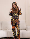 Halloween One-Piece Line Pumpkin Family Matching Pajamas