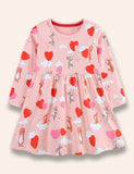 Heart Balloon Bunny Printed Dress