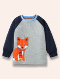 Cute Fox Appliqué Long Sleeve T-Shirt