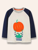 Halloween Frog Pumpkin Printed Long Sleeve T-Shirt