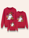 Halloween Cartoon Ghost Printed Family Matching Sweatshirt