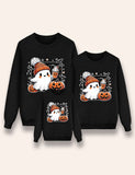 Halloween Cartoon Ghost Printed Family Matching Sweatshirt