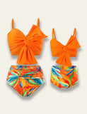 Orange Leaves Family Matching Swim Suit