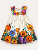 Multi Pumpkin Appliqué Dress