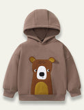 Bear Appliqué Hooded Sweatshirt - Bebehanna