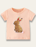 Bunny Sequin Short Sleeve T-shirt - Bebehanna
