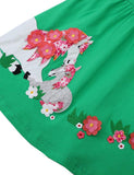 Cartoon Horse Flower Embroidered Dress - Bebehanna