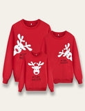 Chrëschtdag Elk Print Famill passende Pullover