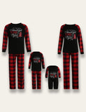 Pijama familiar xadrez vermelho e preto de Natal combinando