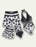 Coconut Tree Printed Family Matching Swim Suit