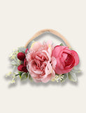 Colorful Simulated Flower Elastic Headband - Bebehanna