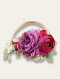 Colorful Simulated Flower Elastic Headband - Bebehanna