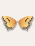 Diamond Butterfly Rimless Sunglasses
