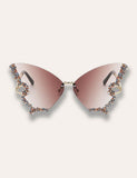 Diamond Butterfly Rimless Sunglasses - Bebehanna