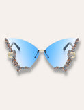 Diamond Butterfly Rimless Sunglasses - Bebehanna