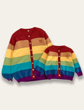 Family Matching Rainbow Striped Cardigan