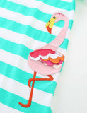 Flamingo Appliqué Striped Dress - Bebehanna
