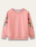 Geansaí Long-Sleeved Bróidnithe Floral